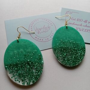 Hand Crafted Green Earrings